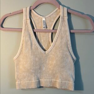 Zenana Ribbed Tan Bralette